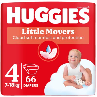 Pieluszki HUGGIES Little Movers Mega Pack 4 7-18kg (66 szt.)