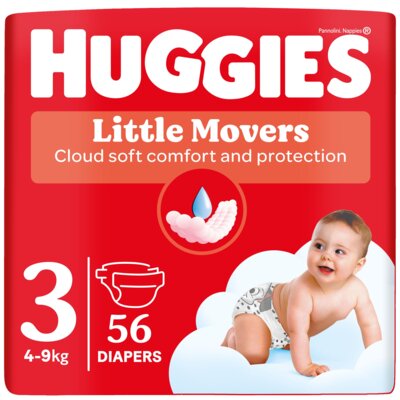 Pieluszki HUGGIES Little Movers Jumbo Pack 3 4-9 KG (56 szt.)