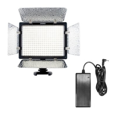 Lampa panel LED YONGNUO YN300 III, 5600K + Zasilacz sieciowy YONGNUO FJ-SW20171205000D