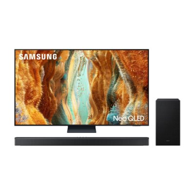 Telewizor SAMSUNG QE55QN77F 55" NEO QLED 4K Mini LED 144Hz Tizen TV HDMI 2.1 + Soundbar SAMSUNG HW-B750F EN Czarny 5.1-kanałowy, Bezprzewodowy Subwoofer, HDMI ARC, Dolby Digital 5.1, DTS Virtual:X, BT