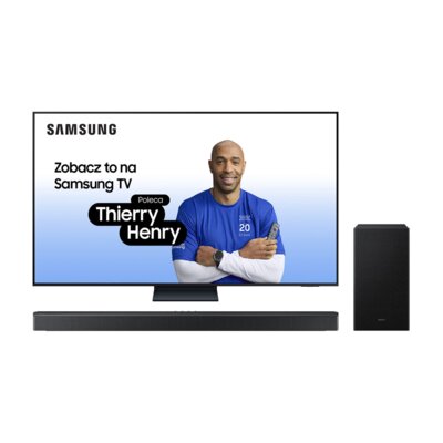 Telewizor SAMSUNG QE55QN77F 55" NEO QLED 4K Mini LED 144Hz Tizen TV HDMI 2.1 + Soundbar SAMSUNG HW-B750F EN Czarny 5.1-kanałowy, Bezprzewodowy Subwoofer, HDMI ARC, Dolby Digital 5.1, DTS Virtual:X, BT