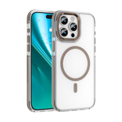 Nakładka Etui Etteri Icy Mag do iPhone 15 Pro Złoty