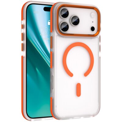 Etui ETTERI Icy Mag do Apple iPhone 17 Pro Max Pomarańczowo-przezroczysty