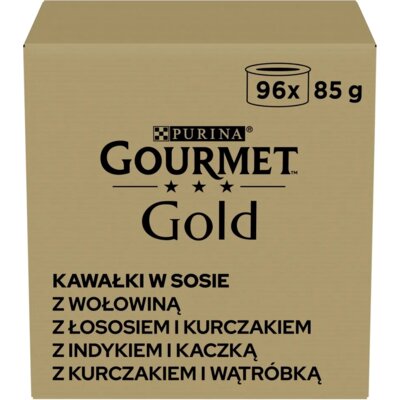 Karma dla kota GOURMET Gold Kawałki Mix smaków w sosie 96 x 85 g