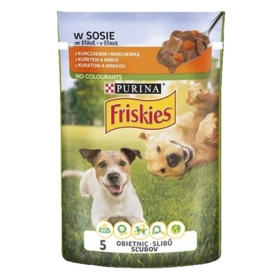 Karma dla psa FRISKIES Adult z kurczakiem i marchewką w sosie 85 g