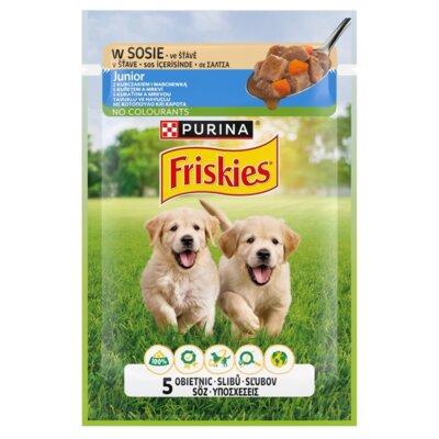 Karma dla psa FRISKIES Junior Kurczak z marchewką w sosie 85 g