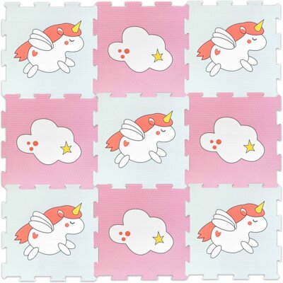 Mata piankowa SMILY PLAY Puzzle 32 x 32 cm Jednorożec SN610 (9 elementów)