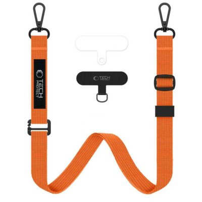 Smycz do telefonu TECH-PROTECT C6S Rope Crossbody Pomarańczowy