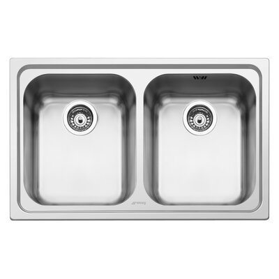 Zlewozmywak dwukomorowy SMEG SP792-2 Stalowy 50x79