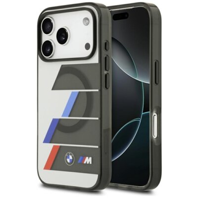 Etui BMW M IML Metal Buttons Tricolor Lines MagSafe do Apple iPhone 17 Pro Max Antracyt