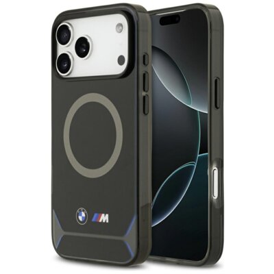 Etui BMW M IML Metal Buttons & Logo MagSafe do Apple iPhone 17 Pro Max Czarno-niebieski