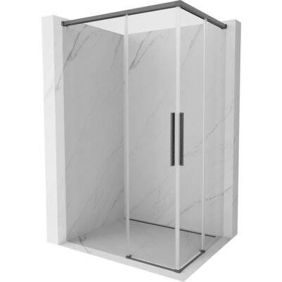 Mexen Rox Duo kabina prysznicowa rozsuwana 110 x 90 cm, transparent, gun gray szczotkowany - 8C2D-110-090-66-00
