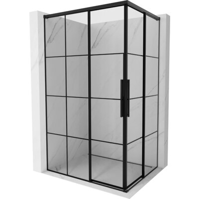 Mexen Rox Duo kabina prysznicowa rozsuwana 120 x 95 cm, czarna kratka, czarna - 8C2D-120-095-70-77