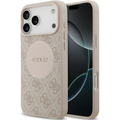 Etui GUESS 4G Circle Classic Logo MagSafe do Apple iPhone 17 Pro Max Różowy