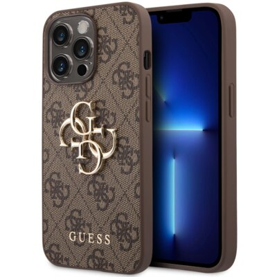 Etui GUESS 4G Big Metal Logo do Apple iPhone 14 Pro Brązowy