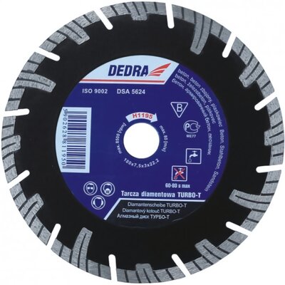 Tarcza do cięcia DEDRA Turbo-T H1195 180 mm