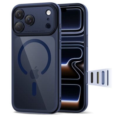 Etui TECH-PROTECT MagPeak MagSafe CC do Apple iPhone 17 Pro Przezroczysto-granatowy