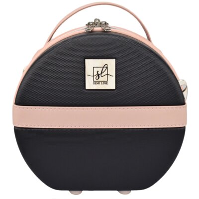 Kuferek SEMI LINE T5671-1 Vintage 23 cm Czarno-różowy