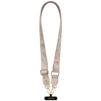 Smycz do telefonu GUESS 4G Tether Patch Strass Metal Logo Różowy