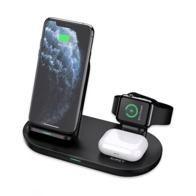Ładowarka indukcyjna AUKEY LC-A3 3w1 10W Czarny