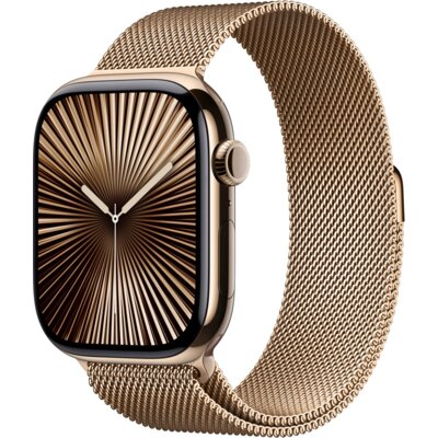 Apple Watch 10 GPS + Cellular 46mm koperta z tytanu (złoty) + bransoleta mediolańska rozmiar M/L (złoty)
