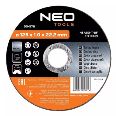 Tarcza do cięcia NEO TOOLS 55-578 125 mm (10 szt.)