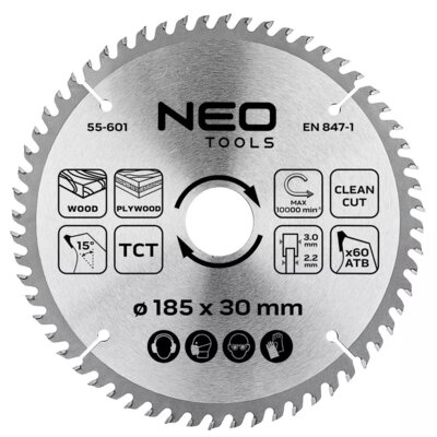 Tarcza do cięcia NEO TOOLS 55-601 185 mm