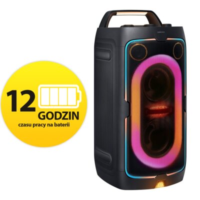 Power Audio SAMSUNG MX-ST40F, 160W, Bluetooth Multi Pairing, Bateria 12 godzin, Wejście mikrofonowe i gitarowe, Tryb TWS, IPX4