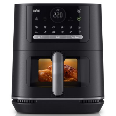 Air Fryer Frytkownica beztłuszczowa BRAUN MultiFry 5 HF5075IBK 6l z okienkiem do obserwacji postępów gotowania