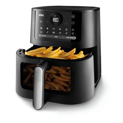 Air Fryer Frytkownica beztłuszczowa BRAUN MultiFry 5 HF5075IBK 6l z okienkiem do obserwacji postępów gotowania