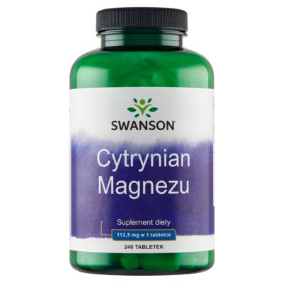 Magnez SWANSON Cytrynian Magnezu (240 tabletek)
