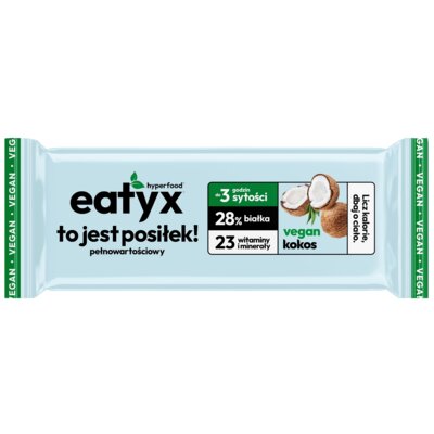 Baton proteinowy EATYX Hyperfood Kokosowy (8 x 60 g)