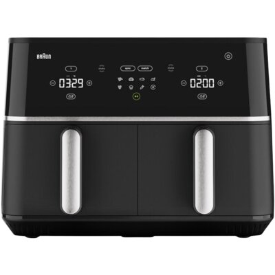 Air Fryer Frytkownica beztłuszczowa BRAUN TwinCook 5 TD5030IBK 10l z 8 automatycznymi programami, podwójnym koszem i okienkiem do obserwacji postępów gotowania
