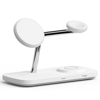 Ładowarka indukcyjna RINGKE 3in1 Magnetic Wireless Biały Qi2 MagSafe