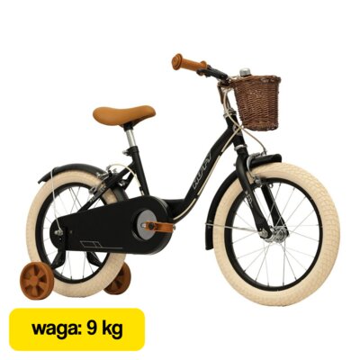 Rower dziecięcy HUFFY Retro Vintage 16 cali Czarny mat Wzrost: 100-120 cm Wiek: 5-7 lat