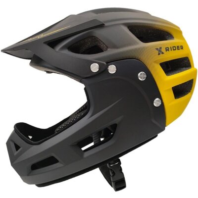 Kask XRIDER XRFH002M Czarno-żółty Full Face z odkręcaną szczęką (rozmiar M)