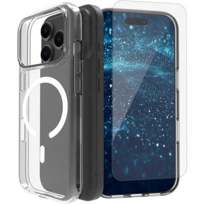 Etui ROOBIX Clarion MagSafe do Apple iPhone 17 Pro Max Przezroczysty + szkło hartowane + nakładka na obiektyw