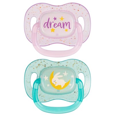 Smoczek CANPOL BABIES NightGlow 0-6 m Różowy (2 sztuki)