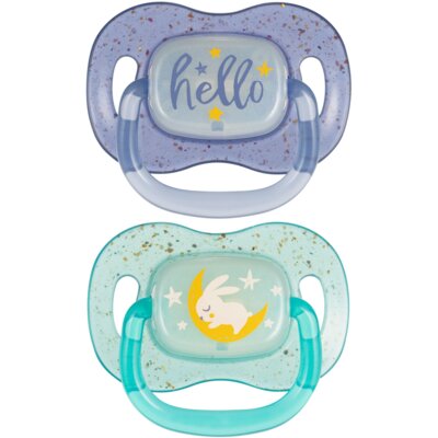 Smoczek CANPOL BABIES NightGlow 0-6 m Niebieski (2 sztuki)