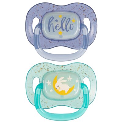 Smoczek CANPOL BABIES NightGlow 6-18 m Niebieski (2 sztuki)