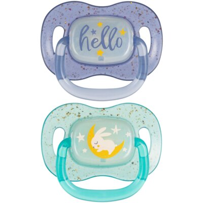 Smoczek CANPOL BABIES NightGlow 18 m+ Niebieski (2 sztuki)