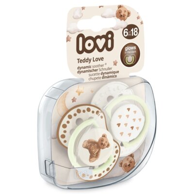 Smoczek LOVI Teddy Love 22/936 6-18 m Jasnobrązowy (2 sztuki)