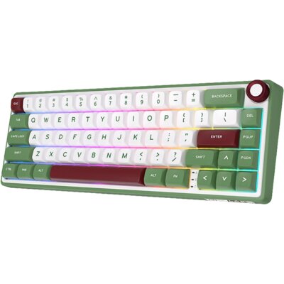 Klawiatura ROYAL KLUDGE R65 RGB Chartreuse Switch Zielono-biało-czerwony
