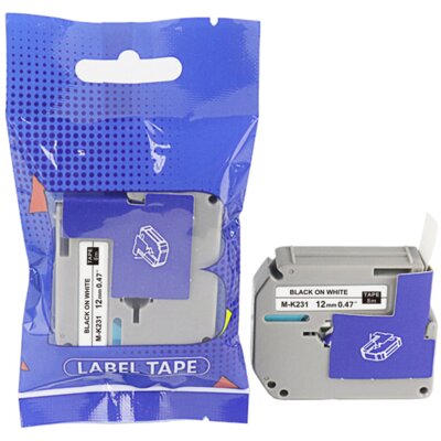 Taśma PRISM ZBR-MK231 12 mm x 8 m Czarny na białym Zamiennik