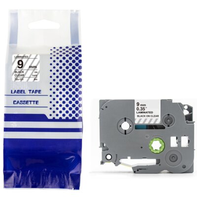 Taśma PRISM ZBR-TZE121 9 mm x 8 m Czarny na przezroczystym Zamiennik