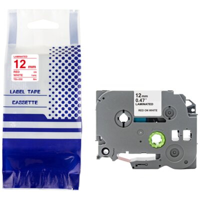 Taśma PRISM ZBR-TZE232 12 mm x 8 m Czerwony na białym Zamiennik