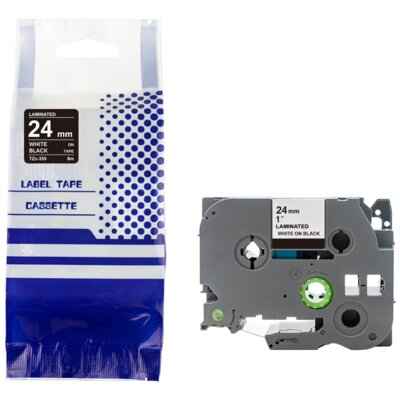 Taśma PRISM ZBR-TZE355 24 mm x 8 m Biały na czarnym Zamiennik