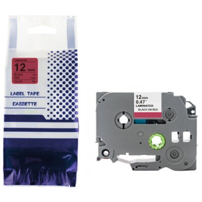 Taśma PRISM ZBR-TZE431 12 mm x 8 m Czarny na czerwonym Zamiennik
