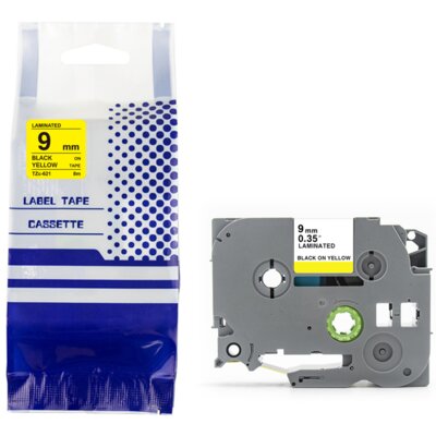 Taśma PRISM ZBR-TZE621 9 mm x 8 m Czarny na żółtym Zamiennik