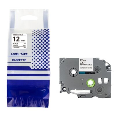 Taśma PRISM do Brother TZe-FX231 12 mm x 8 m Czarny na białym zamiennik